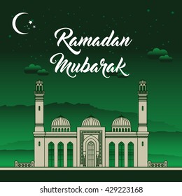 Ramadan greeting. Mubarak, kareem, Eid al fitr.