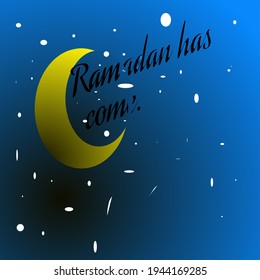 Ramadan greeting on black blue background for set card.