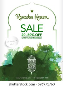 Ramadan greetings background. Ramadan al mubarak means Ramadan the Generous Month