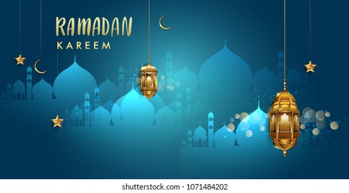 Ramadan greetings background, Elegant greetings card design template, place for text greeting card and banner for Ramadan kareem.