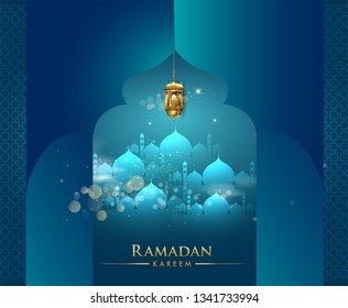 Ramadan greetings background, Elegant greetings card design template, place for text greeting card and banner for Ramadan kareem.