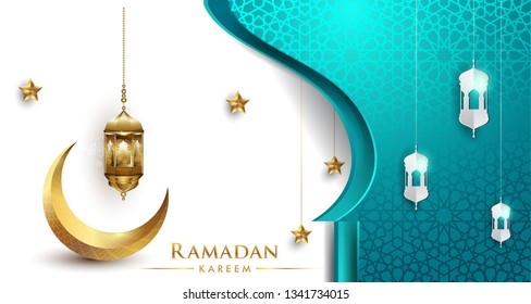 Ramadan greetings background, Elegant greetings card design template, place for text greeting card and banner for Ramadan kareem.