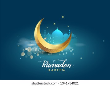 Ramadan greetings background, Elegant greetings card design template, place for text greeting card and banner for Ramadan kareem.