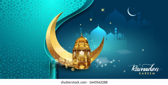 Ramadan greetings background, Elegant greetings card design template, place for text greeting card and banner for Ramadan kareem.