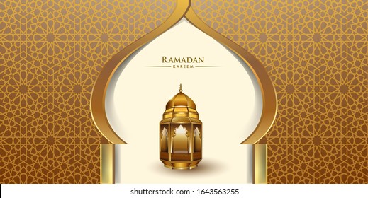 Ramadan greetings background, Elegant element for design template, place for text greeting card and banner for Ramadan kareem