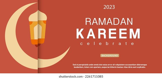 Ramadan greetings background, Elegant element for design template, place for text greeting card and banner for Ramadan kareem.