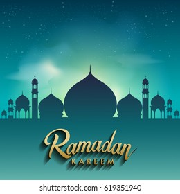 Ramadan greetings background, Elegant element for design template, place for text greeting card for Ramadan kareem