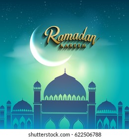Ramadan greetings background, Elegant element for design template, place for text greeting card and banner for Ramadan kareem.