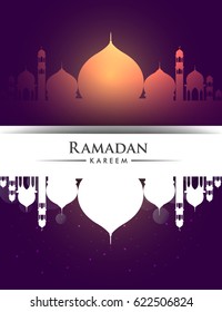 Ramadan greetings background, Elegant element for design template, place for text greeting card and banner for Ramadan kareem