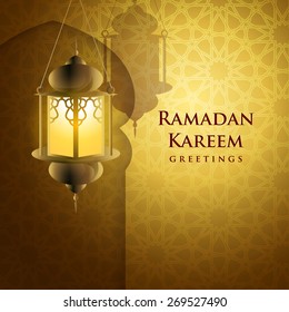 Ramadan greetings background. Ramadan Kareem means Ramadan the Generous Month