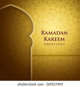 Ramadan greetings background. Ramadan Kareem means Ramadan the Generous Month