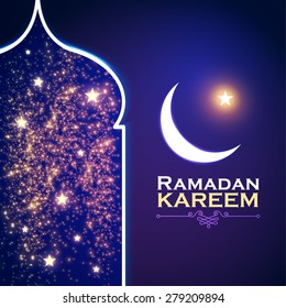 Ramadan greetings background. Ramadan Kareem means. Mosque. Vector illustration