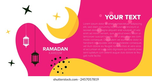 ramadan greetings card with abstract shape background and empty space for text