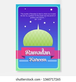 Ramadan Greetings Card, flat design vector eps.