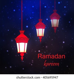 Ramadan greetings card. Vector illustration
