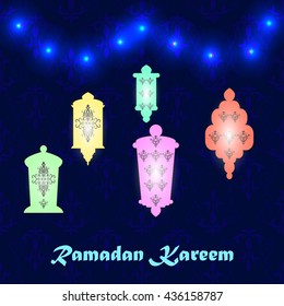 Ramadan greetings card. Vector illustration