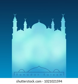 Ramadan greetings. Islamic background with mosque