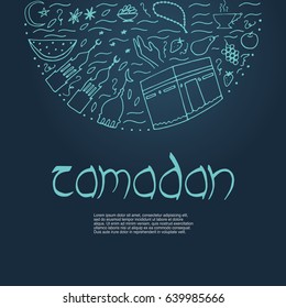 Ramadan hand drawn icons. Vector illustration.