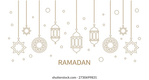 Ramadan hanging lanterns and stars decorations