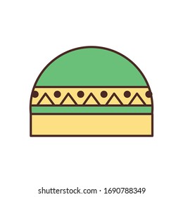 Sombrero Ramadán relleno diseño ícono, religión musulmana islámica cultura creencia fe religiosa buena meditación espiritual y tema tradicional Ilustración vectorial