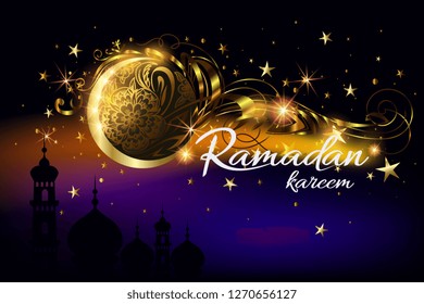 Ramadan holiday background with moon