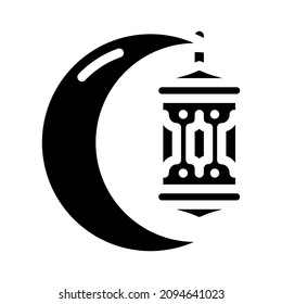 ramadan holiday glyph icon vector. ramadan holiday sign. isolated contour symbol black illustration