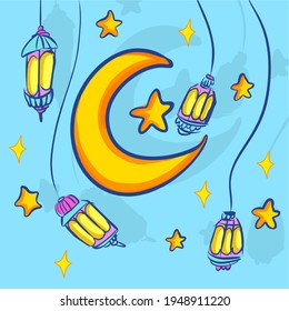 Ramadan Icon Aesthetic Vibes Vector  