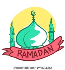 Ramadan Icon Aesthetic Vibes Vector  