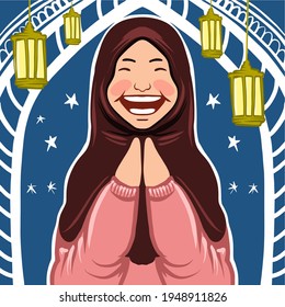 Ramadan Icon Aesthetic Vibes Vector  