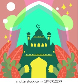 Ramadan Icon Aesthetic Vibes Vector  