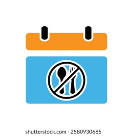 Ramadan icon. ramadan calendar vector on white background. not eating or drinking. event, breaking the fast together, time, fasting. Solid design style