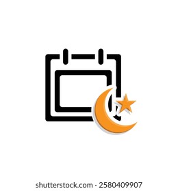 Ramadan icon. ramadan calendar vector. for the time and date in the holy month. events, iftar together, recitation time, sahur. Mixed design style