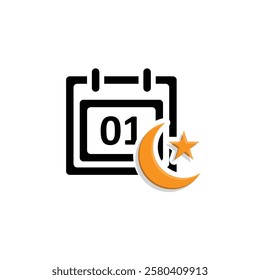 Ramadan icon. ramadan calendar vector. for the time and date in the holy month. events, iftar together, recitation time, sahur. Mixed design style