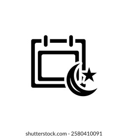 Ramadan icon. ramadan calendar vector. for the time and date in the holy month. events, iftar together, recitation time, sahur. Line design style