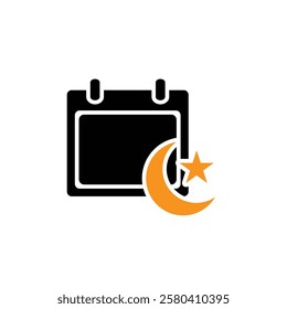 Ramadan icon. ramadan calendar vector. for the time and date in the holy month. events, iftar together, recitation time, sahur. Solid design style