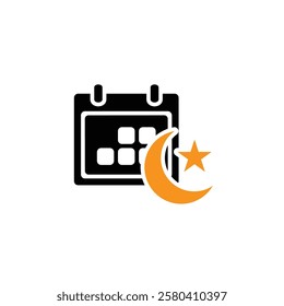 Ramadan icon. ramadan calendar vector. for the time and date in the holy month. events, iftar together, recitation time, sahur. Solid design style