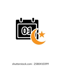 Ramadan icon. ramadan calendar vector. for the time and date in the holy month. events, iftar together, recitation time, sahur. Solid design style