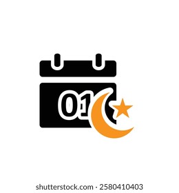 Ramadan icon. ramadan calendar vector. for the time and date in the holy month. events, iftar together, recitation time, sahur. Solid design style