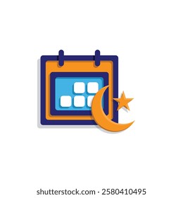 Ramadan icon. ramadan calendar vector. for the time and date in the holy month. events, iftar together, recitation time, sahur. simple 3d design style