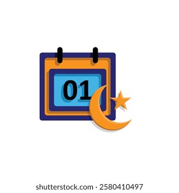 Ramadan icon. ramadan calendar vector. for the time and date in the holy month. events, iftar together, recitation time, sahur. simple 3d design style