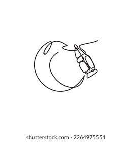 Ramadan icon. Continuous one line drawing of ramadan icon, editable logo. Vector illustration of lantern and crescent moon for icon, symbol logo ramadan, eid, hajj, umrah. Eid line - Eid icon.