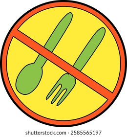 Ramadan icon don't eating illustration