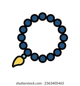 Ramadan icon filled outline Bead, eid, fasting, islam, muslim, pray, ramadan icon. Rosary religious accessories Tasbeeh, Tasbih zikir dua, islamic beads Prayer ropes Vector illustration design EPS 10