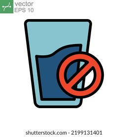 Ramadan icon filled outline_Eid, fasting, islam, muslim, no drink, ramadan icon. No drinking Islam iftar symbol. religious concept forbidden drink Vector illustration design on white background EPS 10