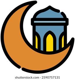 ramadan icon in flat outline style