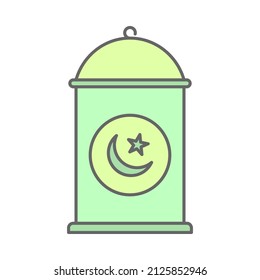 ramadan icon with a flat style lantern drawing