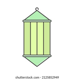 icono de ramadán con dibujo de linterna de estilo plano