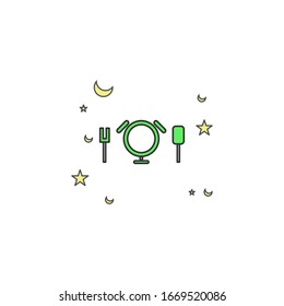 Diseño de plantillas de comidas para iconos de Ramadán
