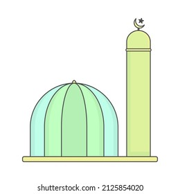 icono de ramadan imagen de la cúpula de la mezquita con estilo plano
