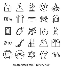 Ramadan Icon Outline Set